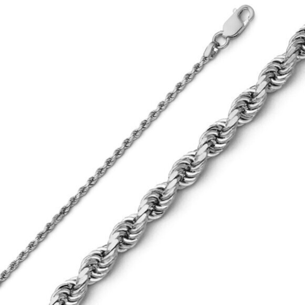 New 14K White Gold 1.5mm Rope Chain 16 inches long